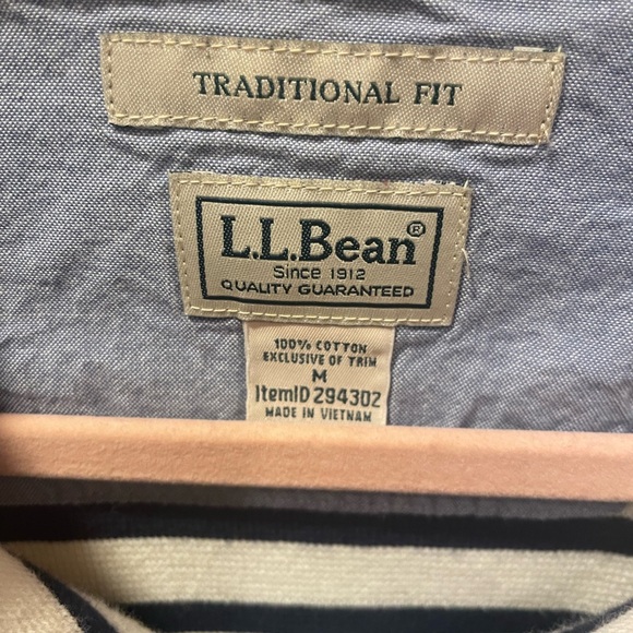 Vintage LL Bean Striped Quarter Zip Pullover Sweater Men’s Medium - Picture 4 of 5